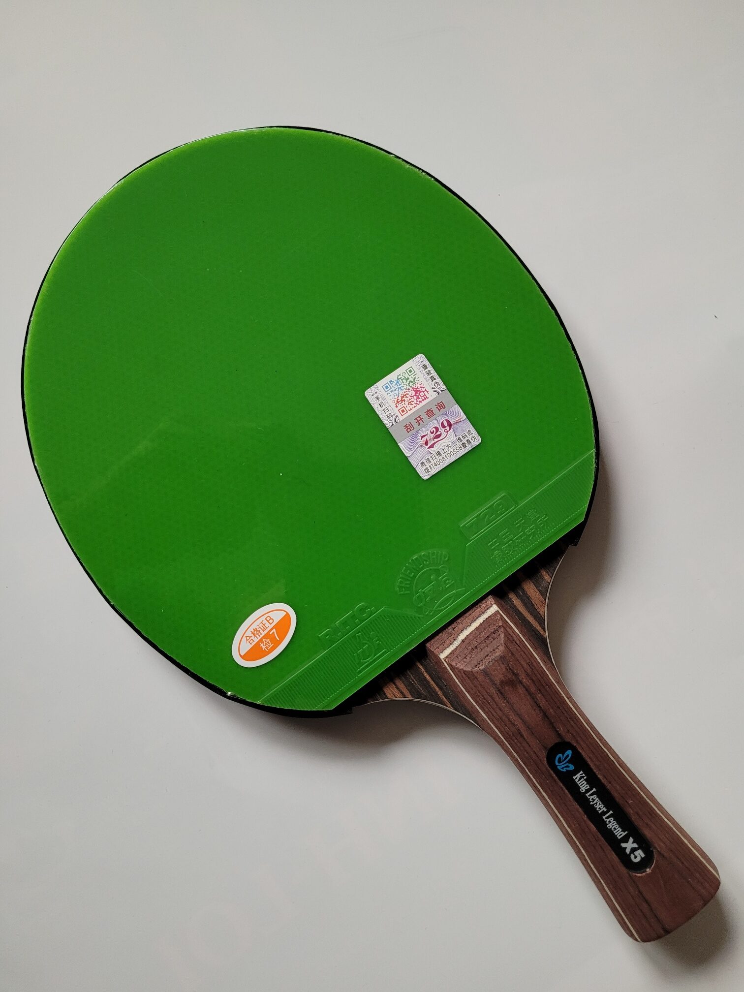 Tischtennisschläger King Leyser Legend X5 Carbon Jikuang Friendship 729 + Hülle