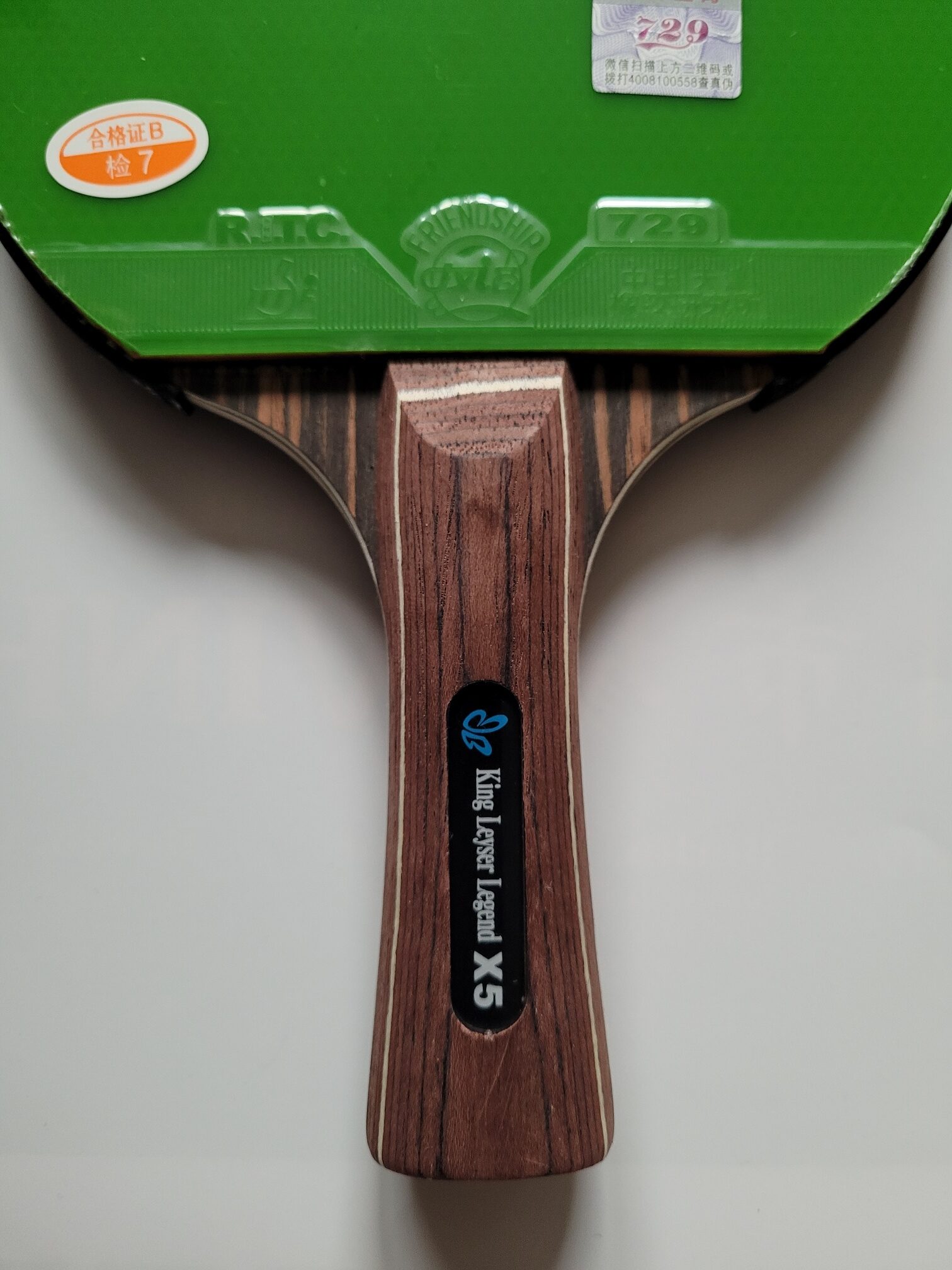 Tischtennisschläger King Leyser Legend X5 Carbon Jikuang Friendship 729 + Hülle – Bild 4